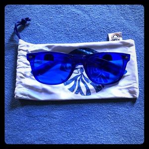 Blue translucent rainbow optx calming sunglasses